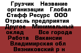 Грузчик › Название организации ­ Глобал Стафф Ресурс, ООО › Отрасль предприятия ­ Другое › Минимальный оклад ­ 1 - Все города Работа » Вакансии   . Владимирская обл.,Вязниковский р-н